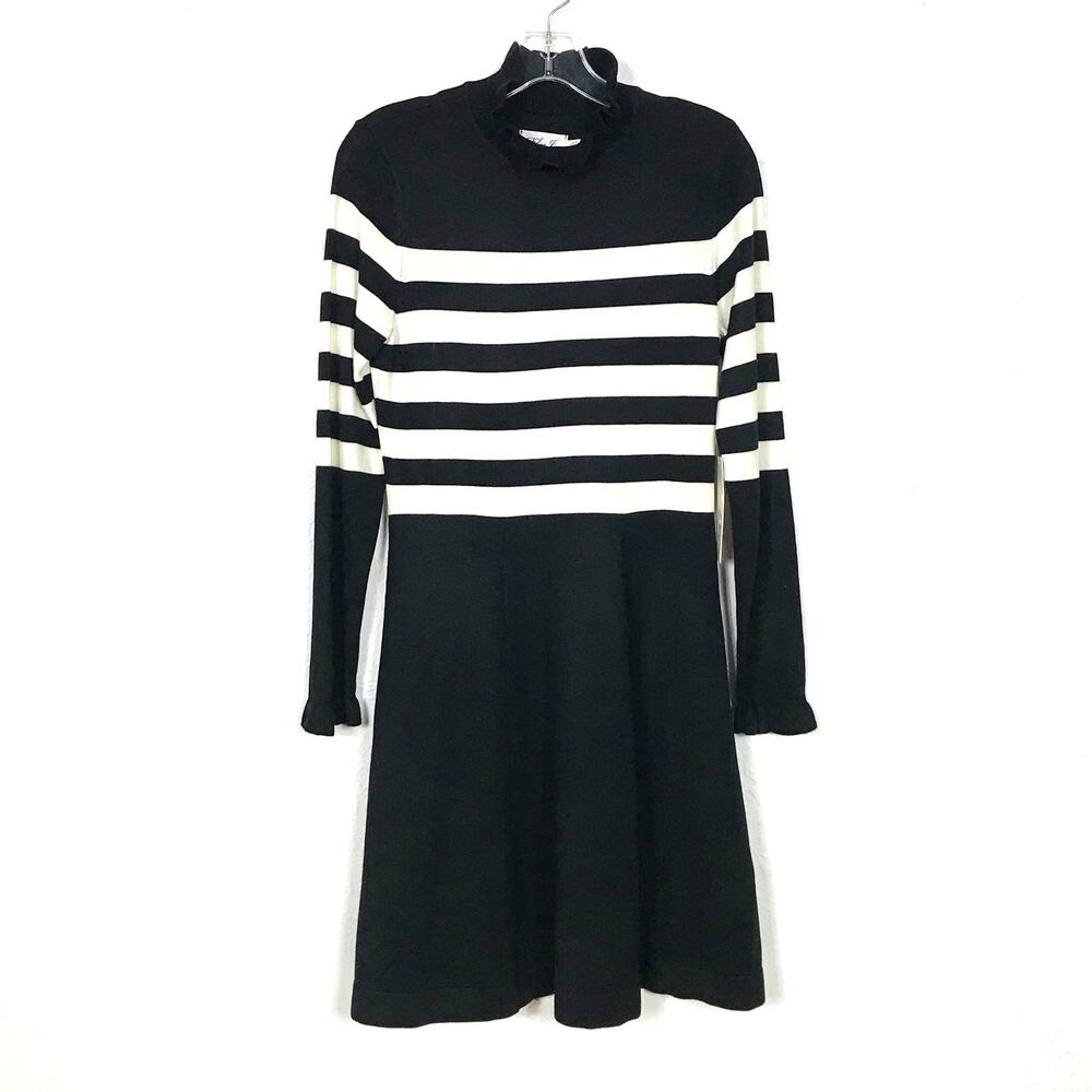Eliza J Long Sleeve Striped Sweater Dress